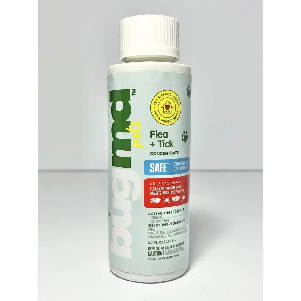 BugMD Pets Flea/Tick Concentrate for Dogs 3.7oz - Set of 8 New Expiration 2028